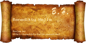Benedikty Hella névjegykártya